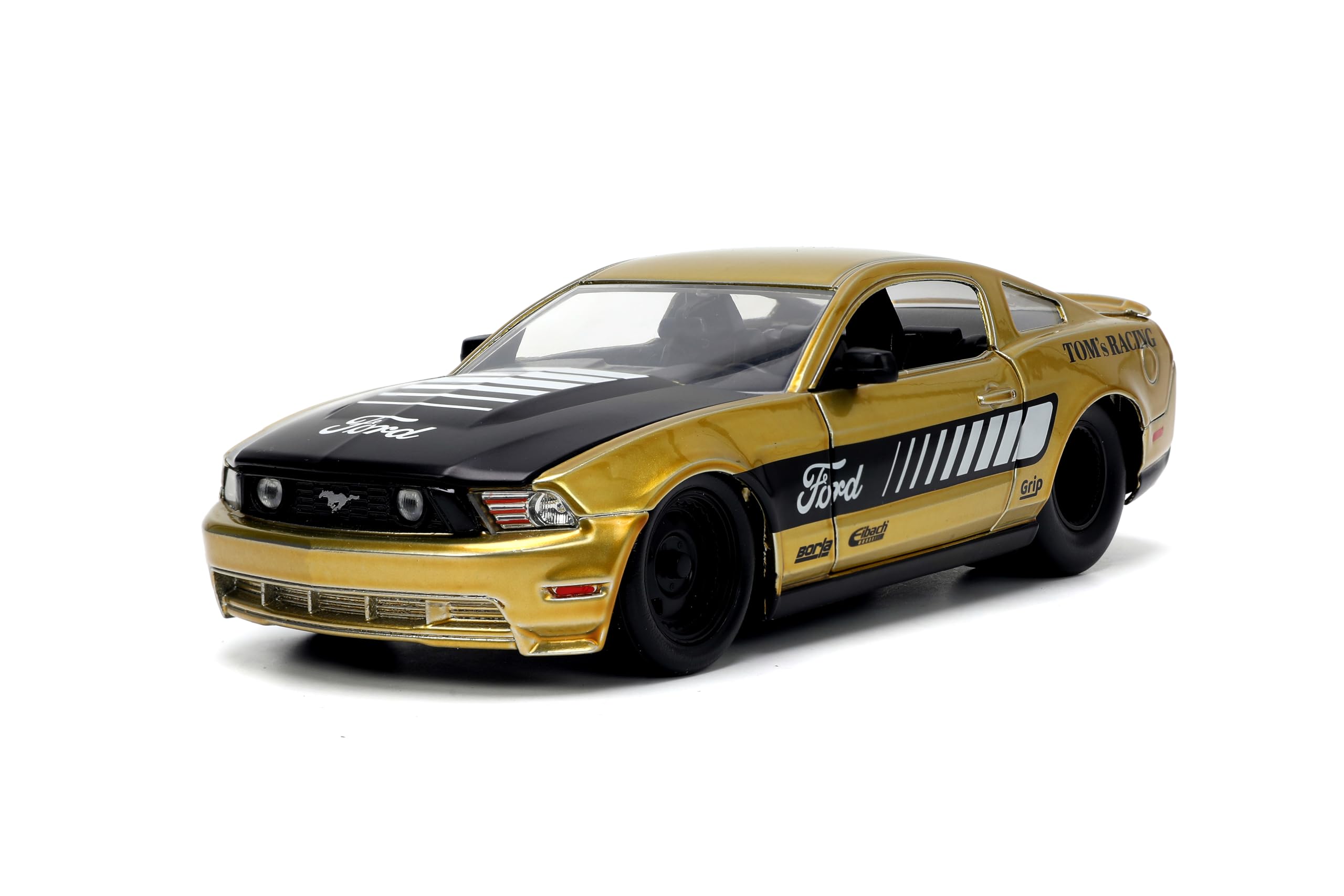 Jada Big Time Muscle 1:24 2010 Ford Mustang GT Die-Cast Car, Toys for Kids and Adults(Gold)