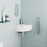 Home Supplies Wall Mounted Ceramic Bathroom Basin 13.5x43.5x32 White view 6