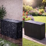 Deuba Marvel+ by KETER 270 L Garden Storage Box Wood Effect Anthracite view 9