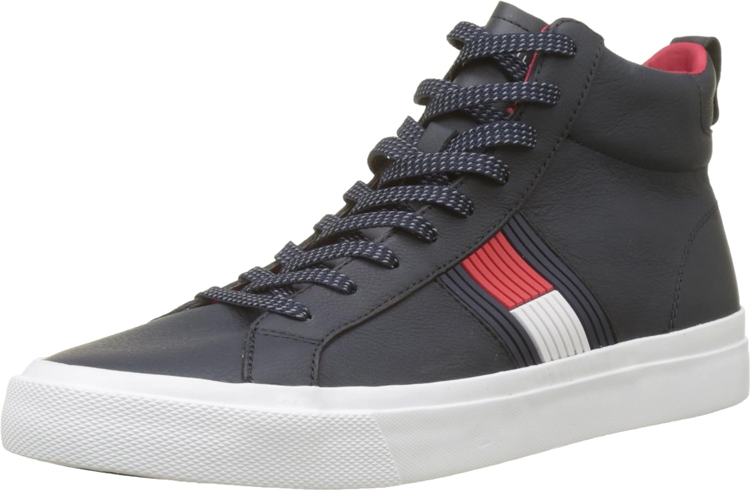 tommy hilfiger flag detail leather trainers