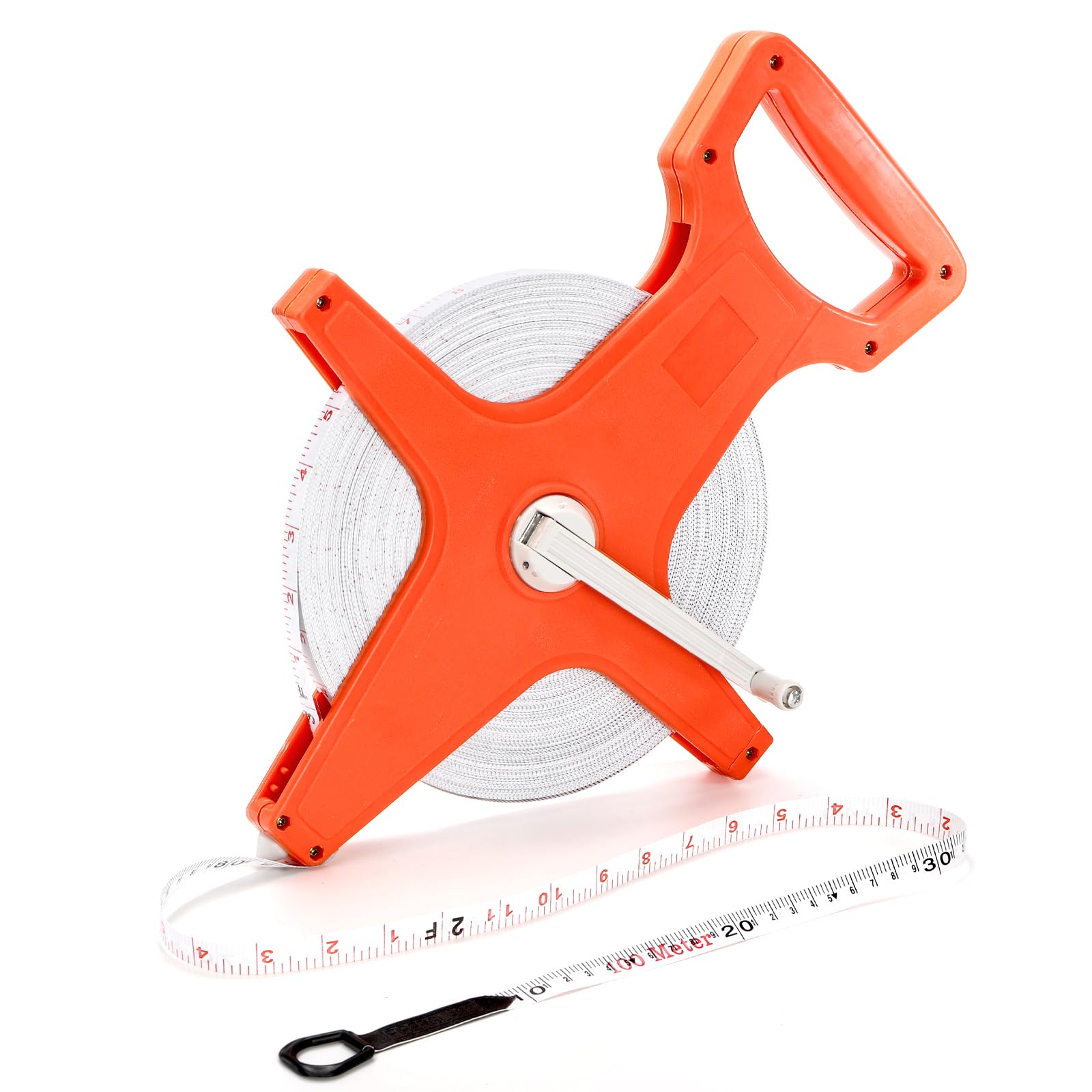 Coloch Open Reel Fiberglass Tape Measure Tools, 330 Feet/100M Yard Measuring Tape Dual Sided Reel Tape with Inch/Metric Scale Retractable Long Tape Measure for Engineer, Yard, Field, Father's Day