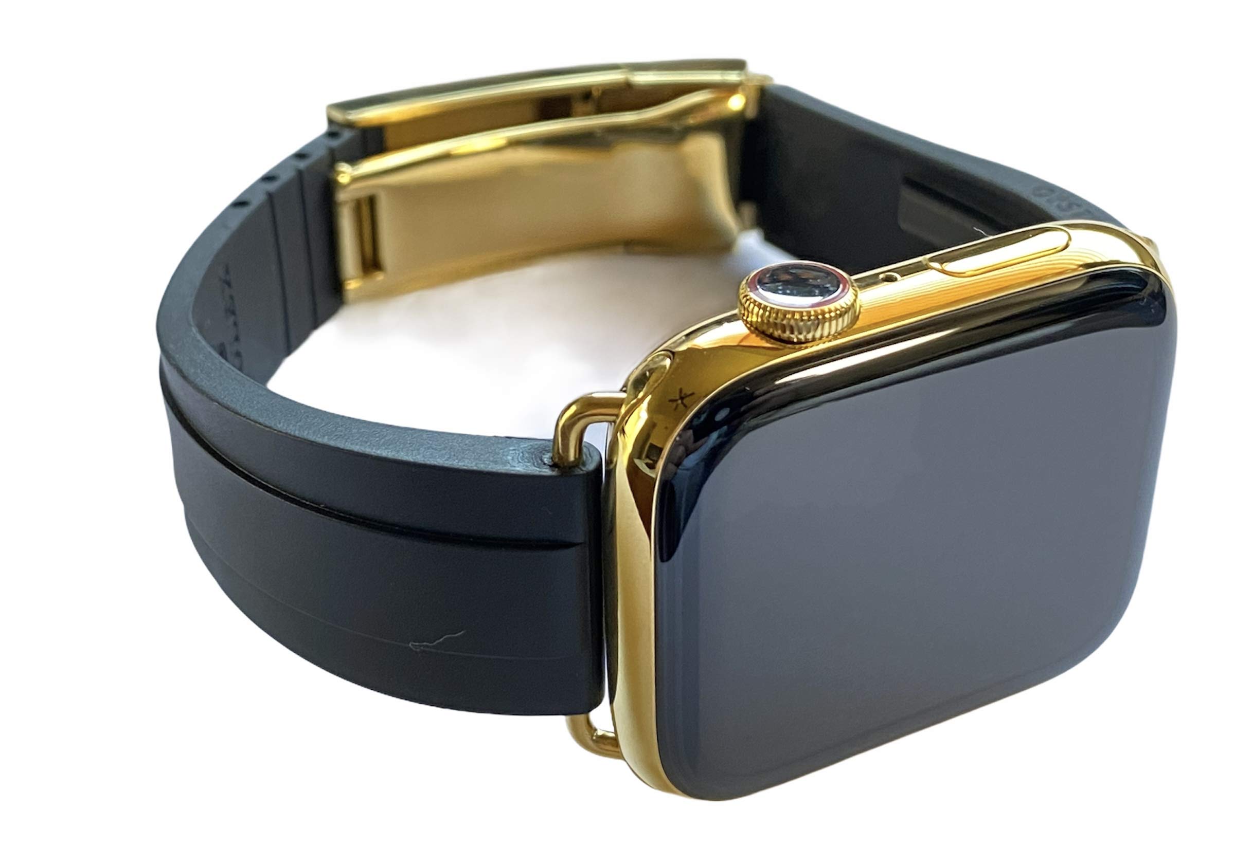 Custom 24K Gold Plated 44mm iWatch Series 6 with Deployment Oysterflex Rolex Buckle 2020 Release