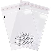 Poly Bags For Shipping 400 Count Warning Bags Combo Pack - 6x9 To 11x14 Inch Self Seal Poly Bags With Suffocation Warnings Plastic Bags