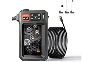 IROSIY HD Screen Endoscope Camera with LED Light, Flexible Borescope for Pipeline & Car Inspections, Portable, 2000mAh Battery, Waterproof, Single Lens Design