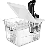 EVERIE Sous Vide Container with Lid, 12 Qt, Flip-Open Access | 12 Qt container with flip-open lid for easy access, less evaporation, and convenient water refills during sous vide cooking.