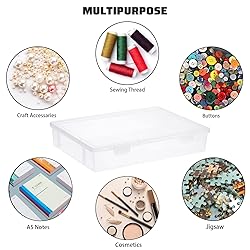 BTSKY Clear Plastic Storage Box with Flap