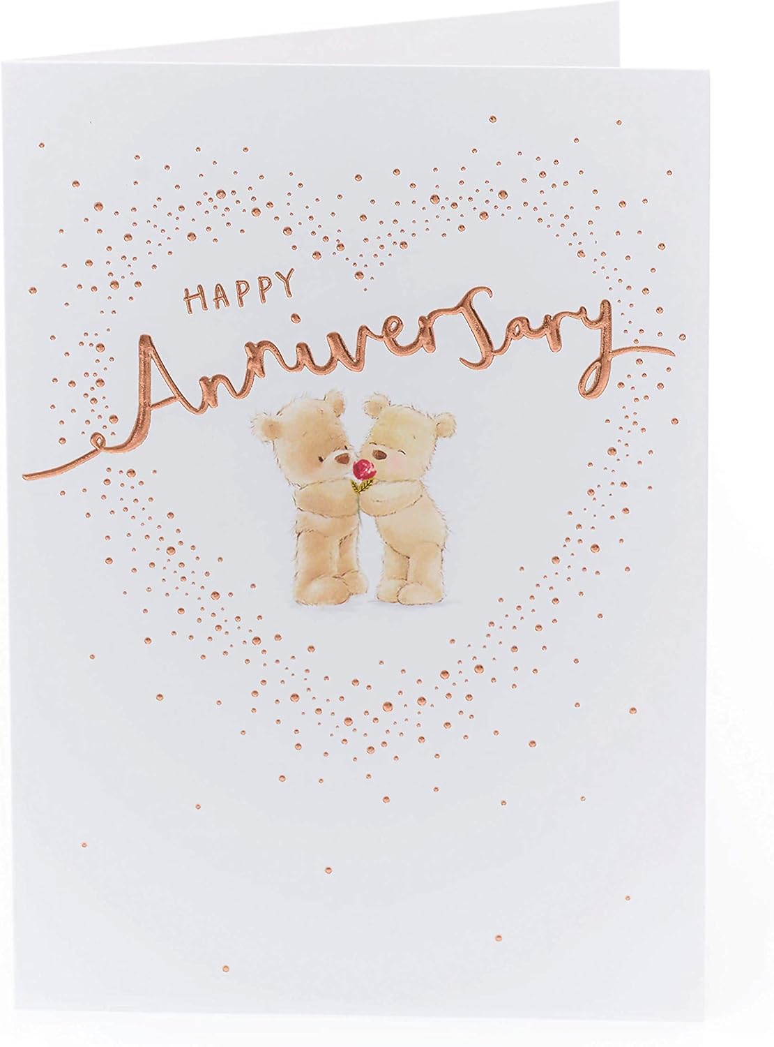UK Greetings Wedding Anniversary Card for Him/Her/Friend - Teddy Design, White, 140 mm x 195 mm - Image 4