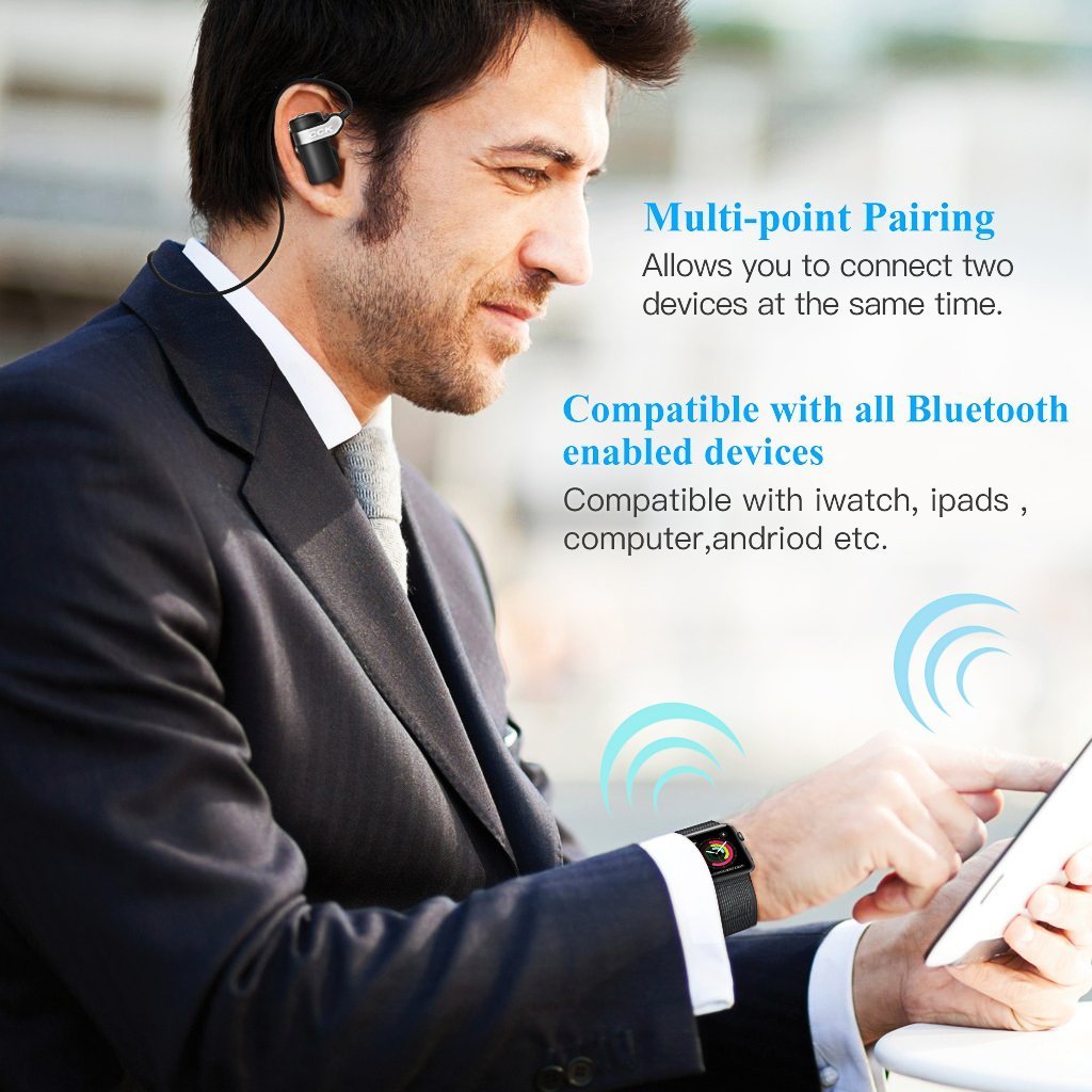 Bluetooth Headphones CCK Wireless Earbuds Sports Best Running Earphones Hi-Fi Stereo Noise Cancelling Sweatproof for Gym Workout Exercising Fashionable In Ear Headsets Computer iphone Android Black