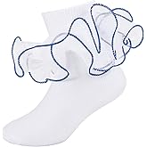 MKYSZLT Girls Ruffle Socks Toddler Girl Frilly Dress Socks Double Lace Big Ruffles Fold Over Church Fancy Sock for Baby Kids