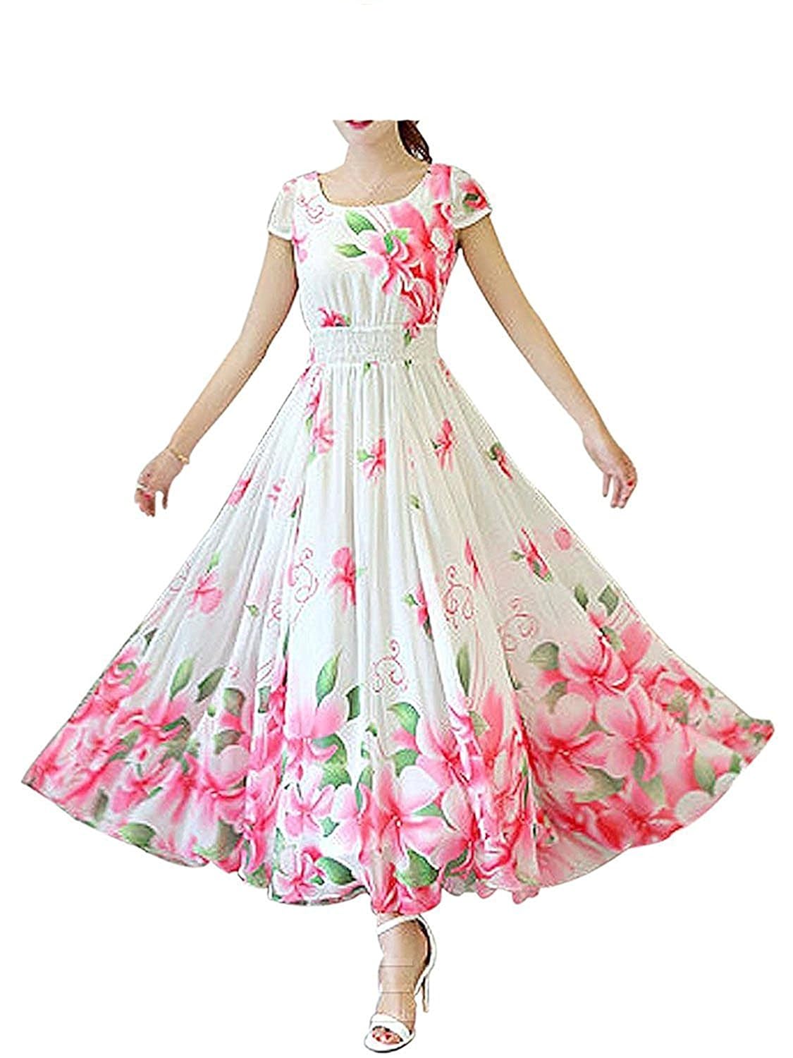 smily creation women's gerogette printed semi-stiched gown (rw1_white_freesize)