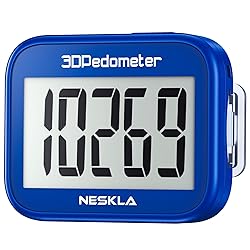 NESKLA 3D Pedometer for Walking, Simple Step