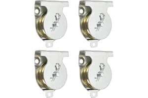 PATIKIL Ceiling Mount Single Pulley, 4 Pack 2 Inch Diameter Wall Mounted Single Pulley for 10mm/0.39" Wire Rope