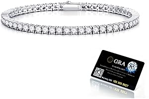 MOOSEA Moissanite Bracelets for Women, 925 Sterling Silver Anniversary Birthday Gifts for Women Wife Her Silver Tennis Bracelet Christmas Gifts Stocking Stuffer Jewelry Gift
