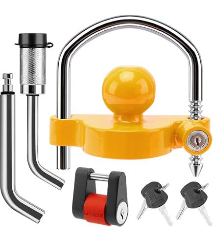 Funmit Trailer Hitch Lock Set – Includes Universal Ball Lock, Hitch Pin Locks, Coupler Lock | All Use 2 Keys - View #13