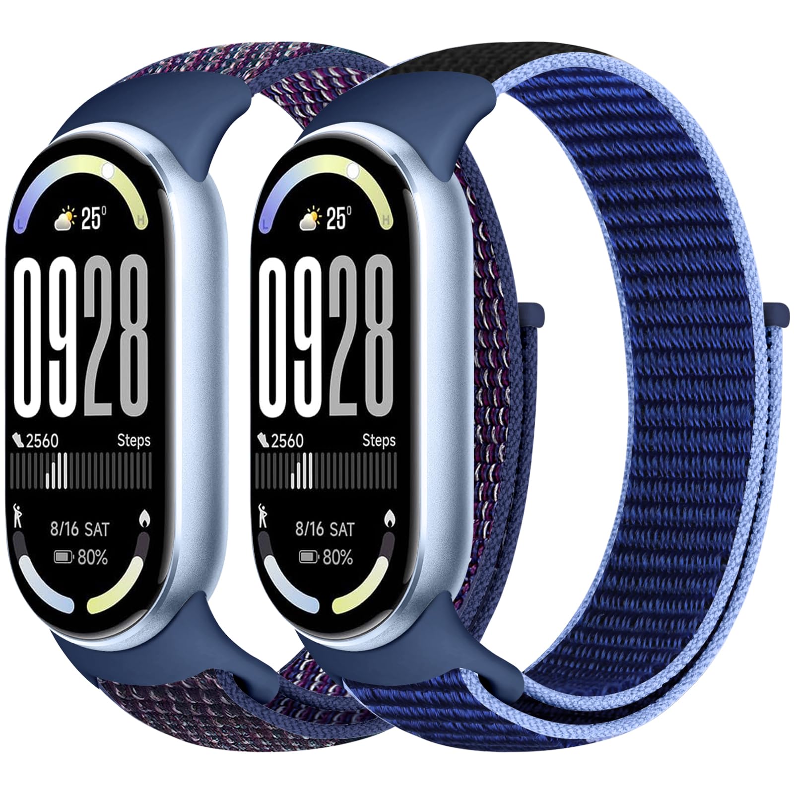 Runostrich Nylon Straps Compatible with Xiaomi Smart Band 10/9/8 Soft Nylon Loop Strap Breathable Adjustable Replacement Band for Women Men