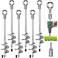 Insaga 18'' Ground Anchors Screw in Heavy Duty 12mm Solid Steel, 3" Spiral Blade with Smooth Edges, Fully Welded Design for Mobile Home, Shed, Trampoline, Swing Set, Carport, Earth, Tent, 6Pack