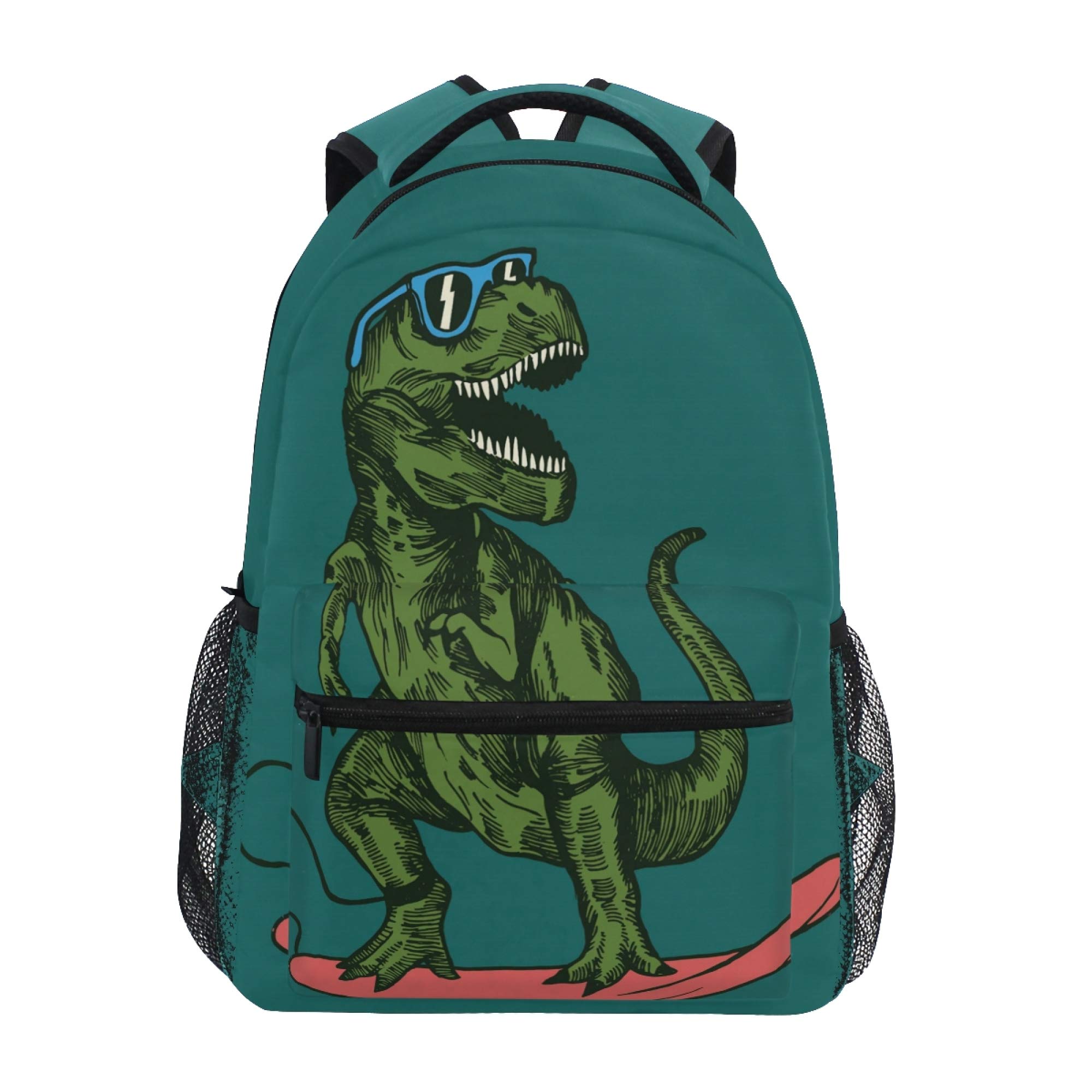 Children's Backpack, Schoolbag Funny Skateboard Dinosaur Large Capacity Students Bookbag Rucksack Knapsack for Boys Girls Adults Teen