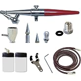 Paasche Airbrush H-Set Single Action Siphon Feed Airbrush Set , Red