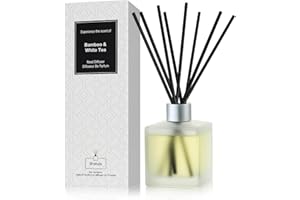 Brakula Reed Diffusers Set - Bamboo & White Tea Scented Aromatic Oil Diffuser with 10 Sticks for Room Décor, 6.1 oz /180ml, Long-Lasting Fragrance