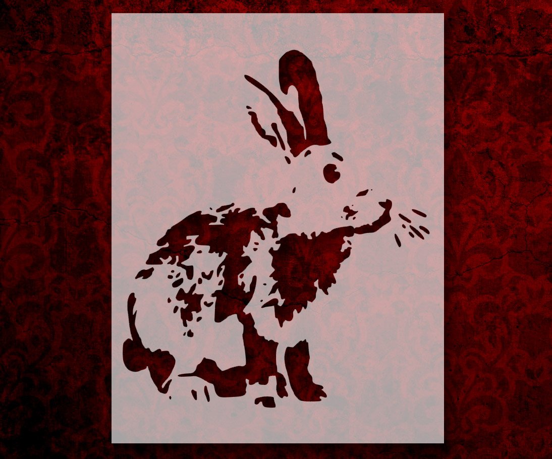 Detailed Bunny Rabbit Stencil Template Reusable 8.5 x 11