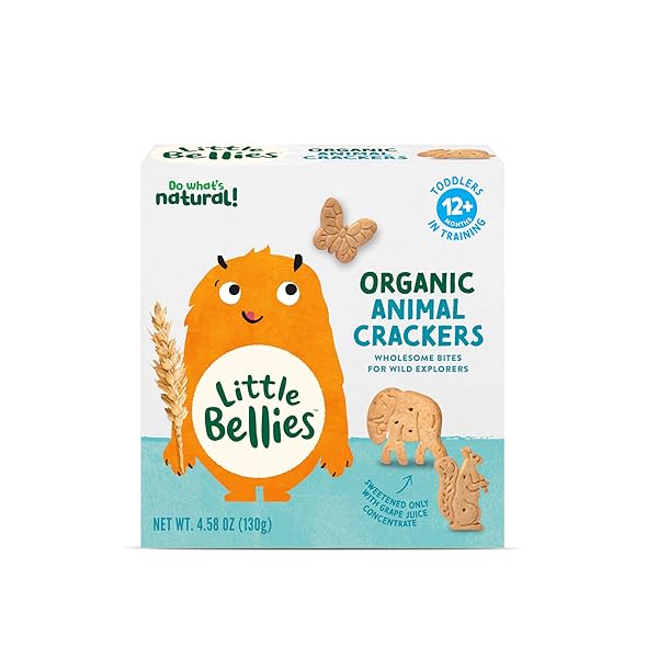 LITTLE BELLIES ORGANIC ANIMAL CRACKERS TODDLER SNACK, 4.58...