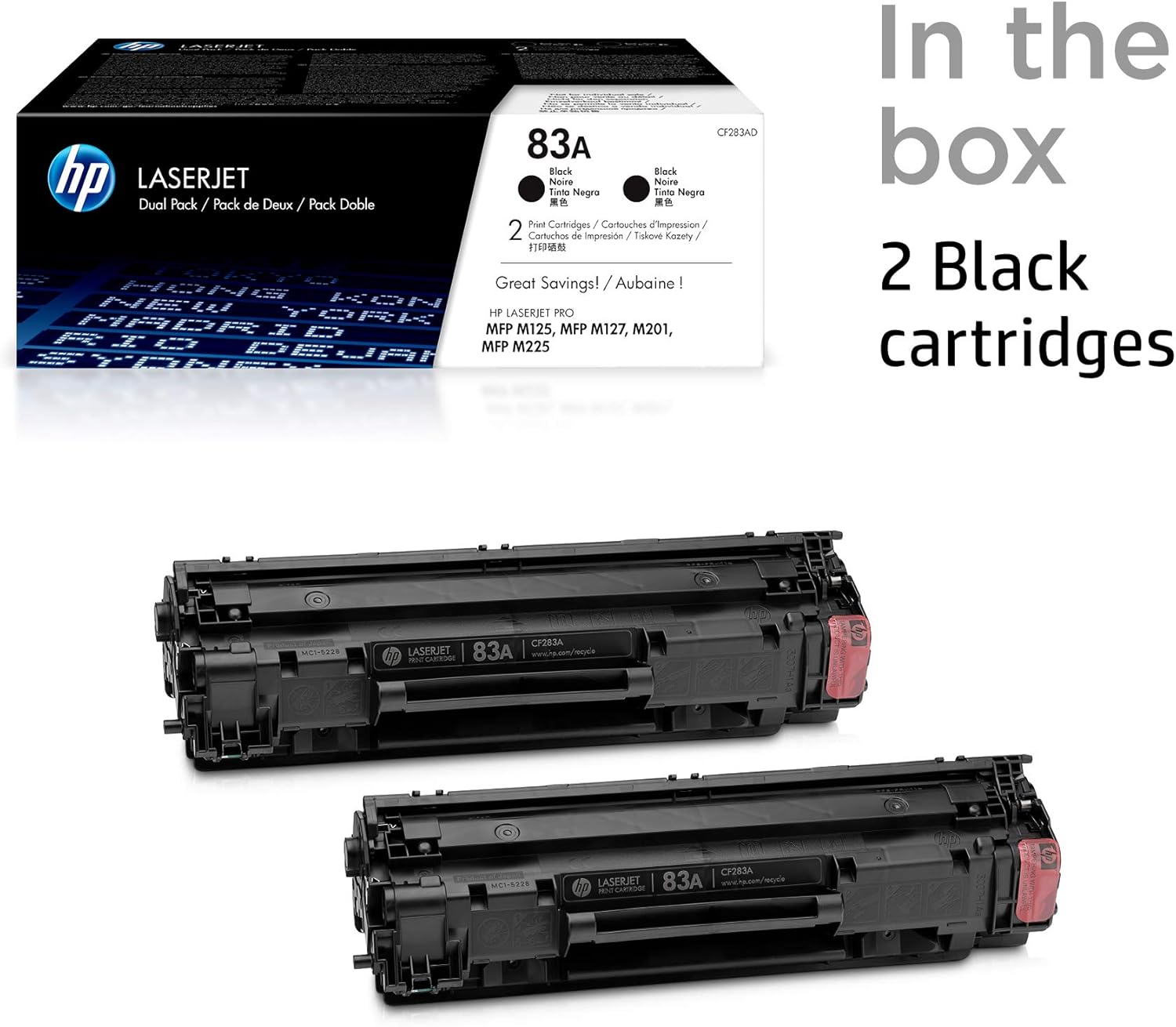 HP 83A | CF283AD | 2 Toner Cartridges | Black: Office Products