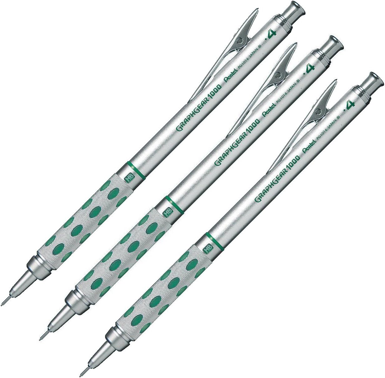 Amazon Com Pentel Graphgear 1000 Drafting Pencil Pg1014 0 4 Mm Set Of 3 Pens Office Products