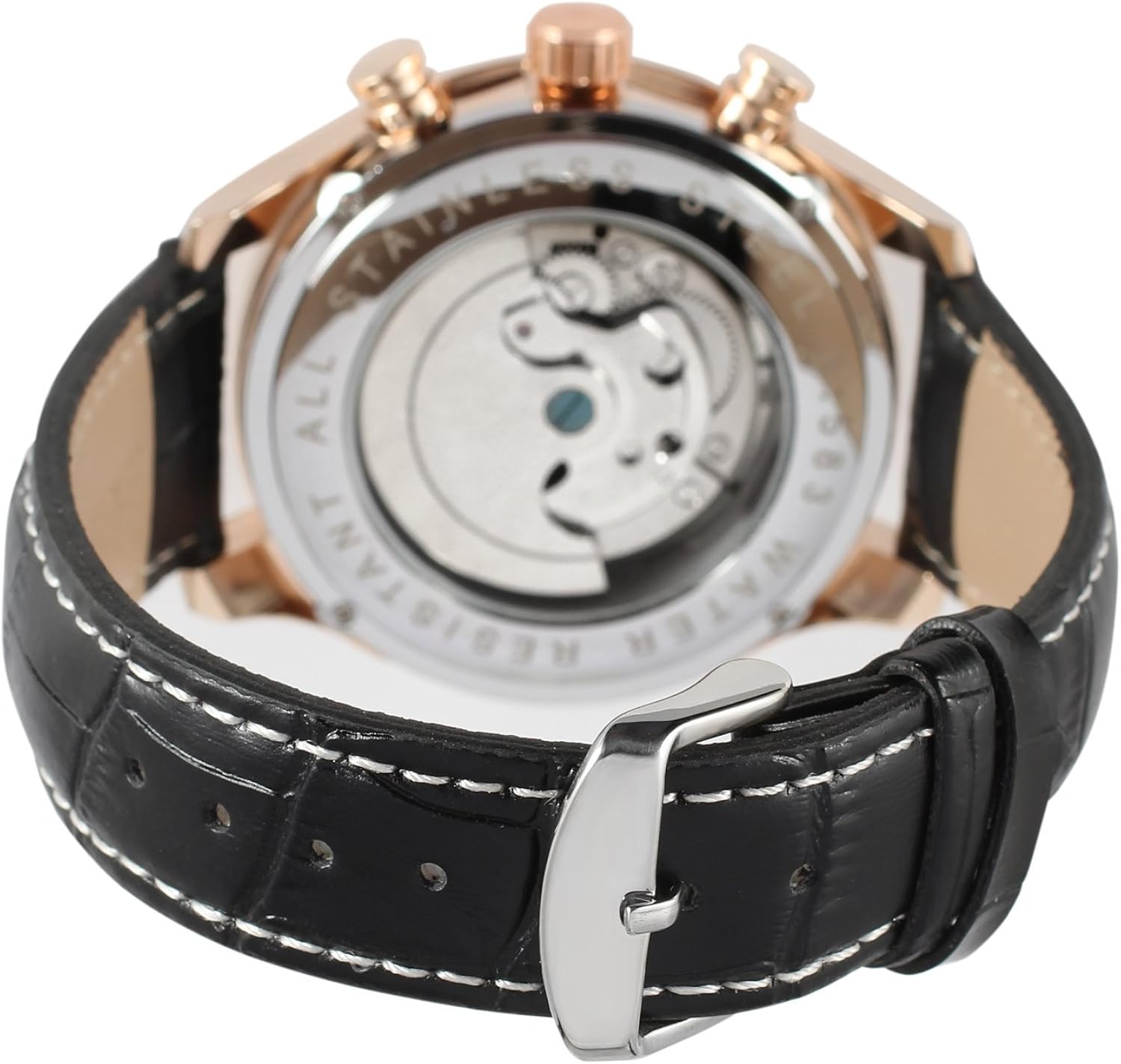 Forsining Men's Automatic Self-Wind Day Calendar Business Brand Leather Strap Wrist Watch FSG583M3R1 - Image 4