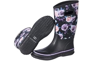 WTW Women's Neoprene Natural Rubber Rain Boots Snow Boots Winter Warm Waterproof Insulated Barn Rain Boots for Ladies