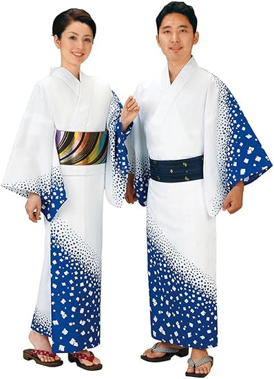 Amazon 女物お仕立上り本絵羽浴衣 青 箔紙 浴衣 通販