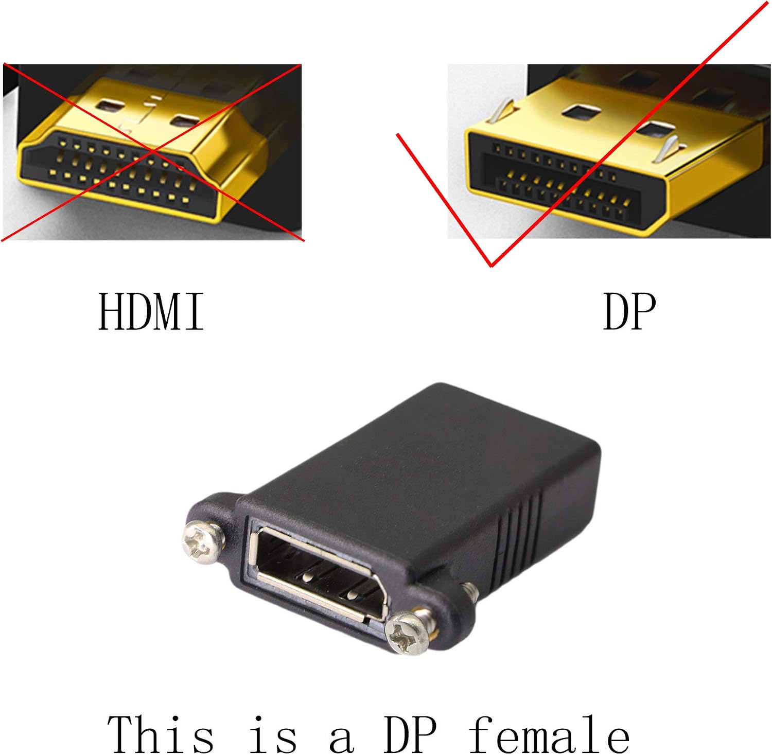 DisplayPort Coupler,DP Female to DP Female Coupler,DisplayPort Extension Cable Connector Adapter with Panel Mount Buckle Slot and Screw - Image 4