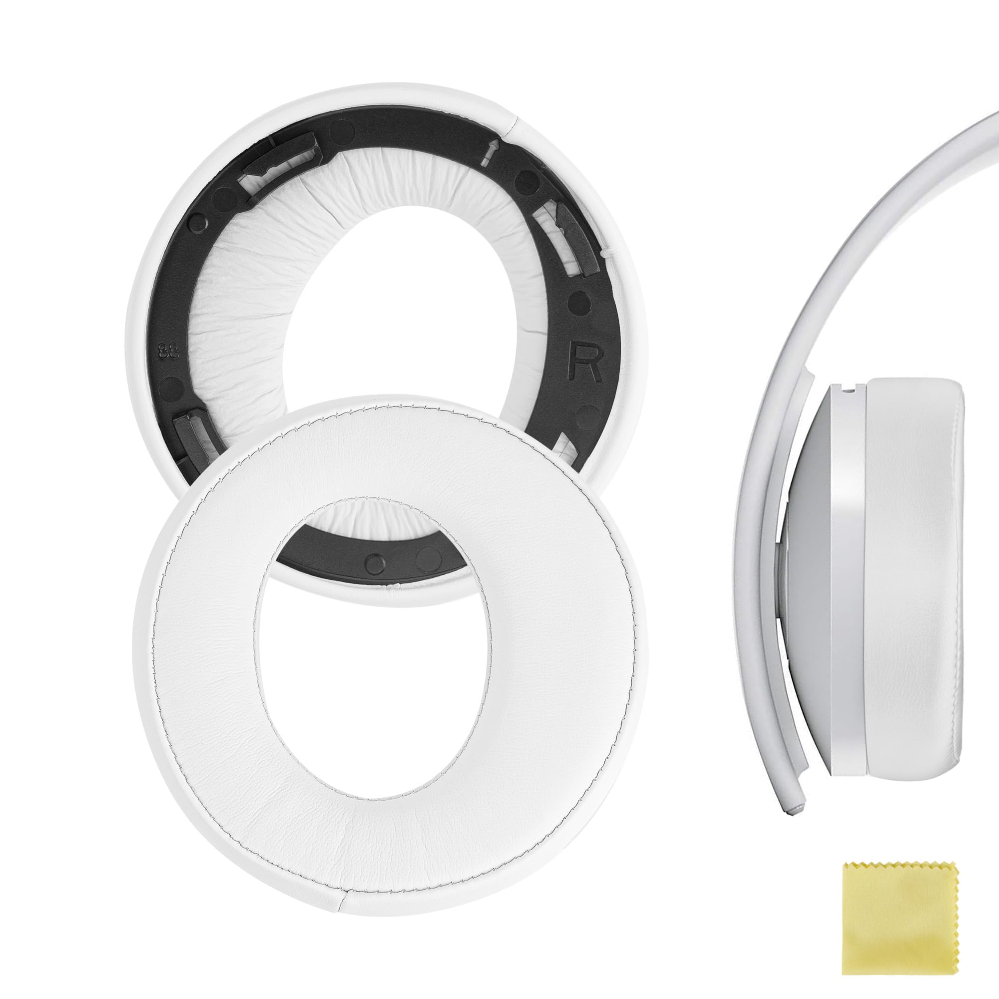 Geekria Replacement Ear Pads for Sony PlayStation Gold Wireless Stereo Headphones Ear Cushions, Repair Parts (White)