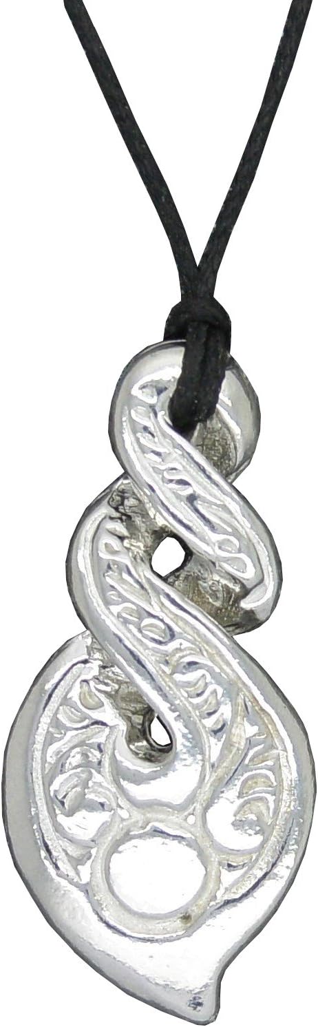 Handmade New Zealand Kiri Triple Infinity Loop Pewter Pendant on Waxed Cord
