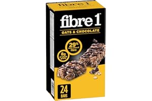 Fibre 1 - VALUE PACK SIZE - Oats and Chocolate Chewy Bars, Pack of 24 Bars​​​​​​​, Naturally Flavoured, No Artificial Colours