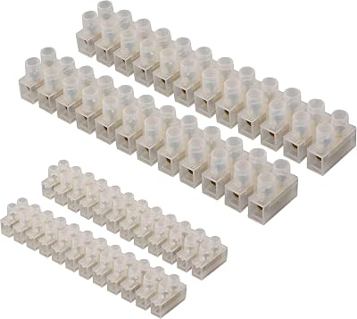 GTSE 4x Electrical Connector Blocks 3A 15A 12 Way White Terminal Strips