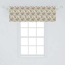 Ambesonne Bunny Window Valance, Easter Pattern of