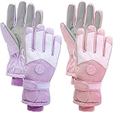 mzfoo 2 Pairs Winter Ski Snow Gloves for Women & Men - Waterproof, Windproof, Touchscreen, Thermal Warm Gloves for Cold Weather