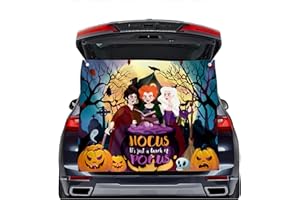 EggSun Halloween Trunk or Treat Car Decorations Kit for SUV,Hocus Pocus Witch Sisters Car Archway Garage Decor Stickers,Haunted Garage House Door Outdoor Decor Entryway Archway & Party