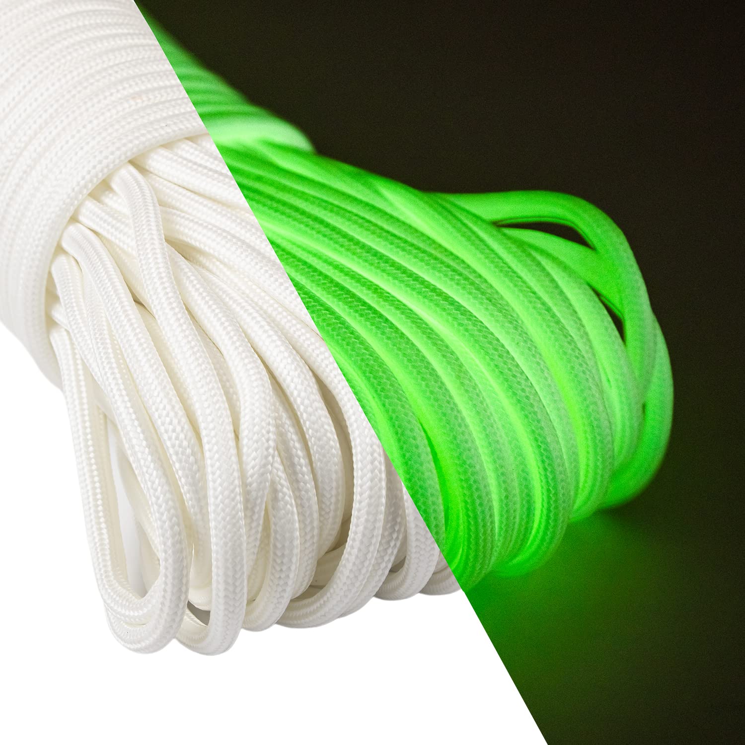 Abma Cord Glow in The Dark Paracord 550 4mm Luminous Nylon Rope Type III 9 Strands Parachute Cord - Max. 250kg (550lbs)