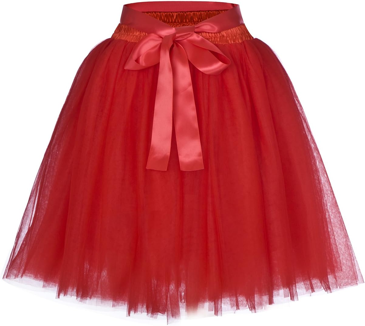 Women's High Waist Adult A-Line Tulle Skirt for Bridesmaid/Wedding Flower Girl Gown Prom Party