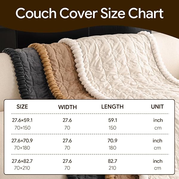 FUANGUI COUCH COVERS FOR DOGS WASHABLE, SOFA COVER WITH STRAPS FOR 3 CUSHION COUCH,NON-SLIP PET COUCH PROTECTOR FOR SECTIONAL & LEATHER SOFA, 1PC(BEIGE, 27.6″ X 70.9″)