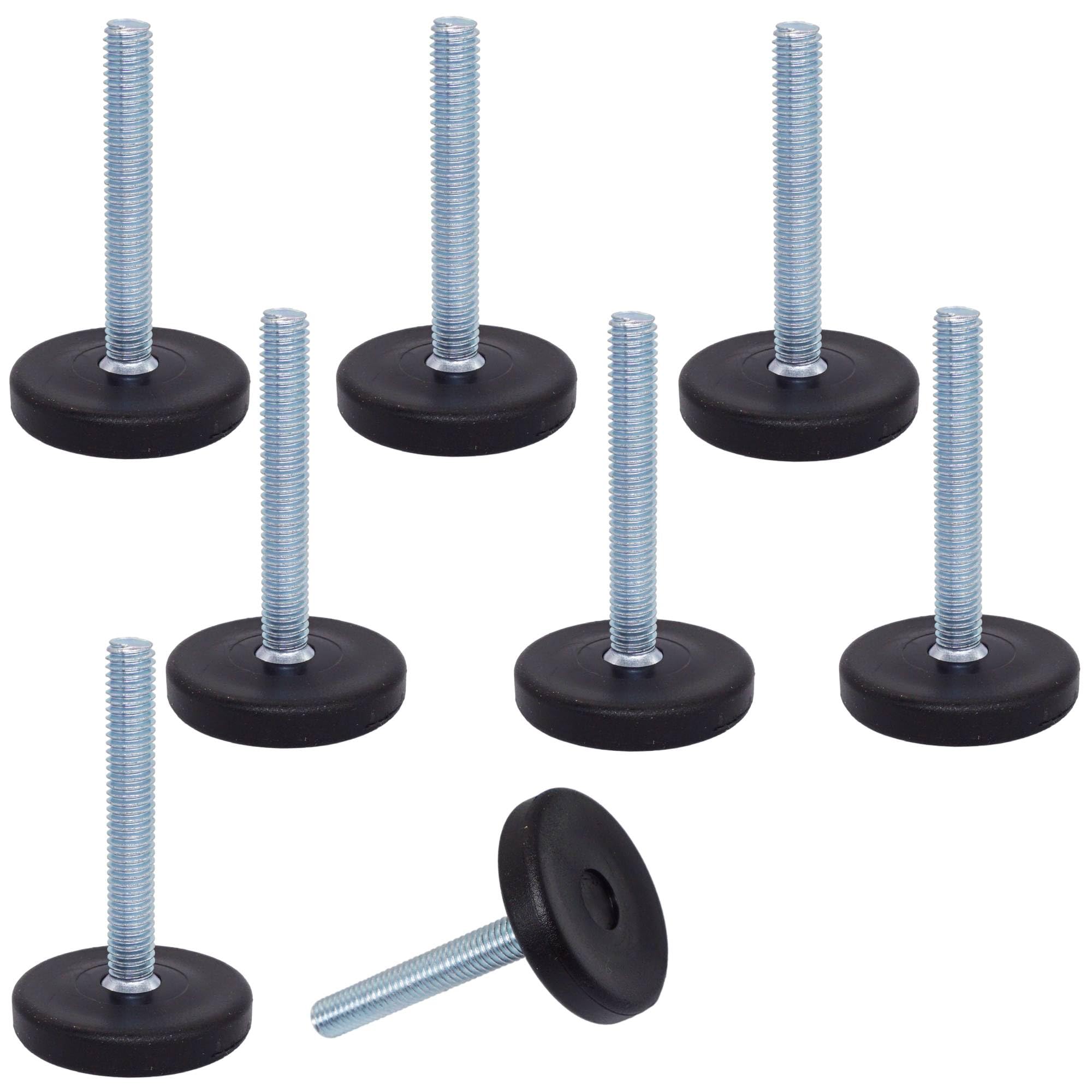 SKIR'CO 8 pcs, Furniture Leveling Feet M6 x 40 mm, Adjustable Round Legs 30 mm Diameter, M6 Thread Leveler Foot
