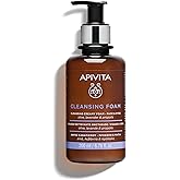 Apivita Cleansing Foam | Hydrating & Soothing Cleansing Creamy Foam for Face & Eyes with Olive, Lavender & Propolis, 200 mL / 6.67 oz