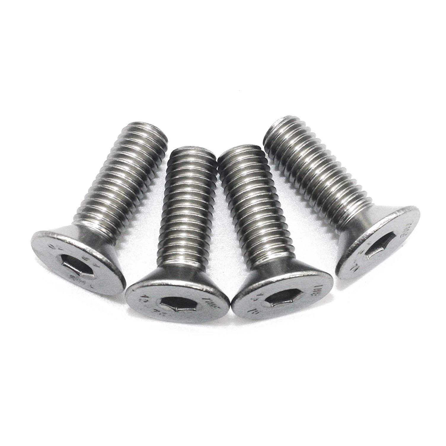 M6 x 12 mm countersunk head screws with hexagon socket (50 pieces) - DIN 7991 - ISO 10642 countersunk screws - threaded screws - full thread - stainless steel A2 V2A - rustproof