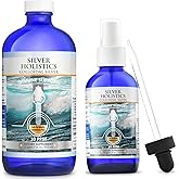 Silver Holistics Colloidal Silver Liquid Bundle &ndash; Includes 4 oz Glass Spray Bottle &amp; 16 oz Glass Refill Solution w/Free Dropper - 10 ppm Immune Support Supplement for Children, Adults, &amp; Pets