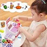 BUYGER Supermarket Cash Register Toy Pink with Scanner Calculator view 6