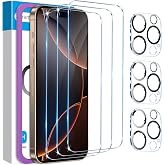 Fotbor for 3Pack iPhone 16 Pro Max Screen Protector with 3Pack Camera Lens Protector, 9H+ Tempered Glass Easy Installation Kit, Case Friendly iPhone 16 Promax