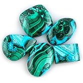 CRYSTALINES 5pcs, Bulk Natural Azurite Malachite Gemstone, Wholesale Cabochon Stone, DIY Jewelry Making, Assorted Polished Loose Supply, Chakra Healing Crystals, Wire Wrapping, Gem Collection