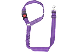 Pet Car Seat Belt for Dogs, Adjustable Vehicle Safety Harness with Quick-Release Buckle, Crash Tested Dog Car Restraint for S