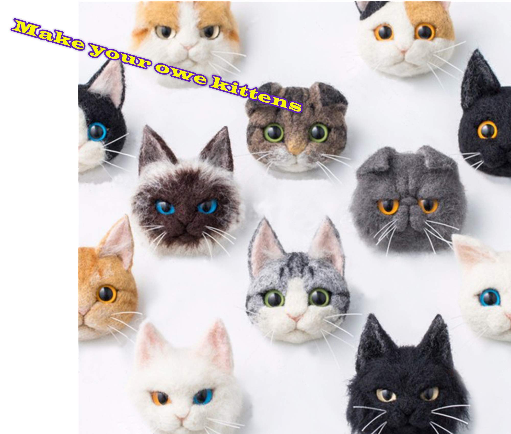 DIY Needle Felting Kit with Basic Needle Felting Tools,Kit for Beginners,Cat Kitten,Animal (Siamese)